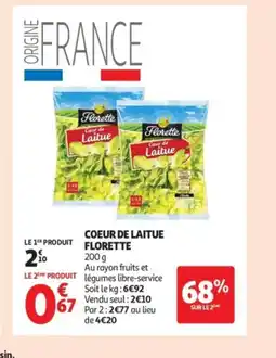 Auchan Supermarché FLORETTE Coeur de laitue offre