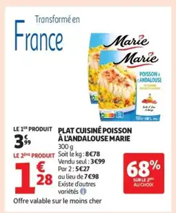 Auchan Supermarché MARIE Plat cuisiné poisson a l'andalouse offre