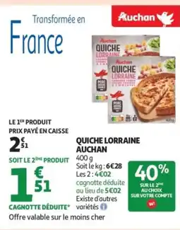 Auchan Supermarché AUCHAN Quiche lorraine offre