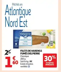 Auchan Supermarché DELPIERRE Filets de harengs fumés offre