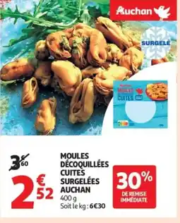 Auchan Supermarché AUCHAN Moules décoquillées cuites surgelées offre