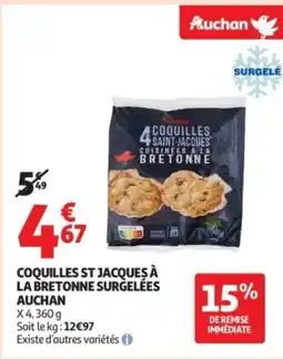 Auchan Supermarché AUCHAN Coquilles st jacques à la bretonne surgelées offre