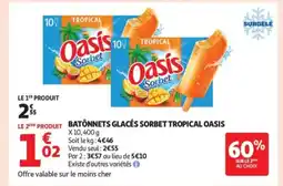 Auchan Supermarché OASIS Batonnets glacés sorbet tropical offre