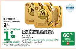 Auchan Supermarché MAGNUM Glace bâtonnet double gold caramel billionaire offre