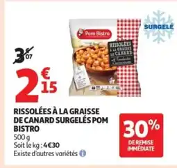 Auchan Supermarché POM BISTRO Rissolées à la graisse de canard surgelés offre