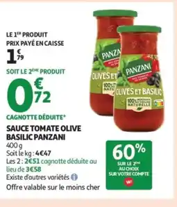 Auchan Supermarché PANZANI Sauce tomate olive basilic offre
