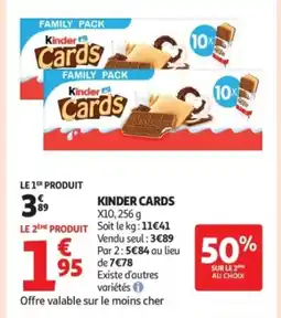 Auchan Supermarché KINDER Cards offre