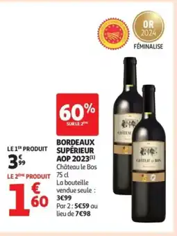 Auchan Supermarché Bordeaux supérieur aop 2023 offre