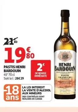 Auchan Supermarché HENRI BARDOUIN Pastis offre