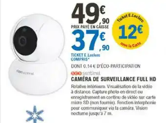 E.Leclerc Brico Caméra De Surveillance Full Hd offre