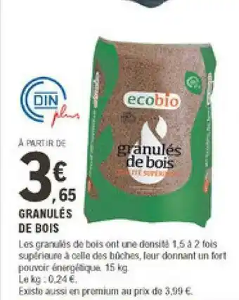 E.Leclerc Brico Granulés De Bois offre