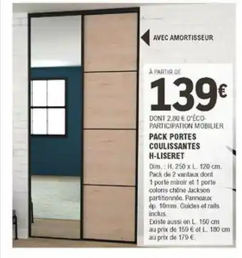 E.Leclerc Brico Pack Porte Coulissantes H.liseret offre