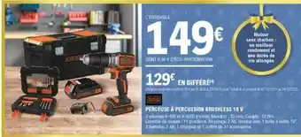 E.Leclerc Brico Perceuse à Percussion Brushless 18 V Black+decker offre