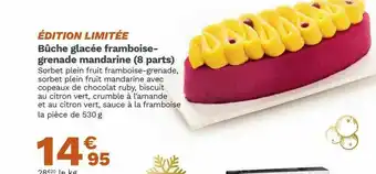 Picard Bûche Glacée Framboise-grenade Mandarine (8 Parts) offre
