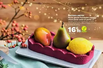 Picard Bûche Glacée Framboise-mangue-citron Jaune-poire (8 Parts) offre