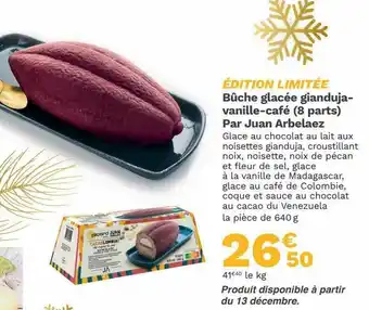Picard Bûche Glacée Gianduja-vanille-café (8 Parts) Par Juan Arbelaez offre