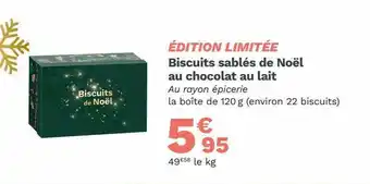 Picard Biscuits Sablés De Noël Au Chocolat Au Lait offre