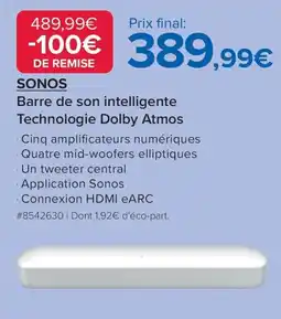 Costco Barre de son intelligente technologie dolby atmos offre