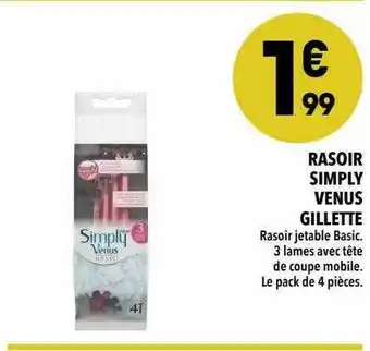 Supeco Rasoir Simply Venus Gillette offre