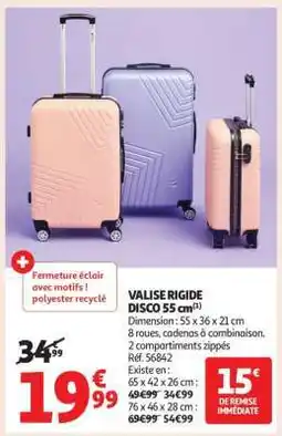 Auchan VALISE RIGIDE DISCO 55 cm offre