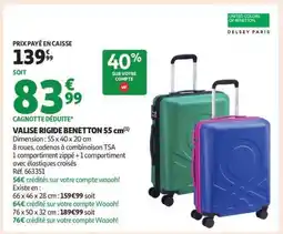 Auchan VALISE RIGIDE BENETTON 55 cm offre