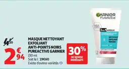 Auchan MASQUE NETTOYANT EXFOLIANT ANTI-POINTS NOIRS PUREACTIVE GARNIER offre
