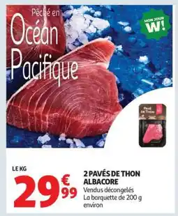 Auchan 2 PAVÉS DE THON ALBACORE offre