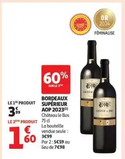 Auchan Bordeaux Supérieur Aop 2023 offre