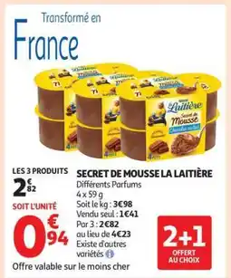 Auchan Secret De Mousse La Laitière offre