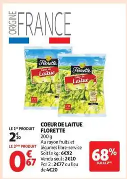 Auchan Cœur de laitue FLORETTE offre