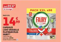 Auchan CAPSULES LAVE-VAISSELLE PLATINUM PLUS FAIRY offre