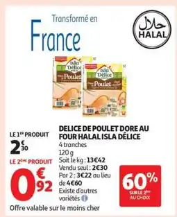 Auchan Delice De Poulet Dore Au Four Halal Isla Délice offre