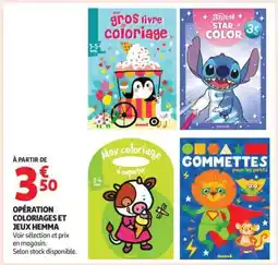 Auchan Opération coloriages et jeux Hemma offre