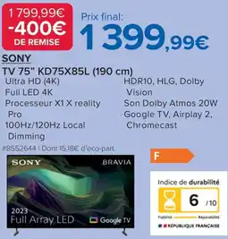 Costco Tv 75 kd75x85l offre