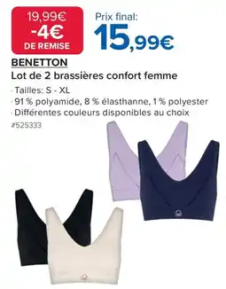 Costco Lot de 2 brassières confort femme offre