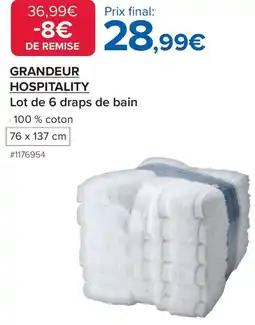 Costco Lot de 6 draps de bain offre