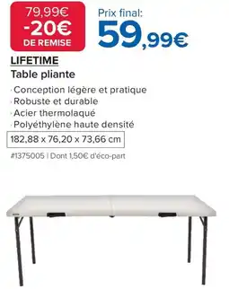 Costco Table pliante offre