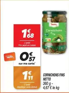 Netto Netto - cornichons fins offre