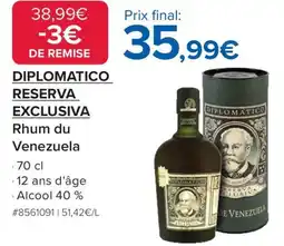 Costco Rhum du venezuela offre