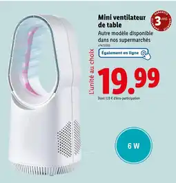 Lidl Mini ventilateur de table offre