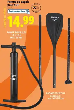Lidl CRIVIT Pompe ou pagaie pour sup offre