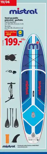 Lidl MISTRAL Stand up paddle polyvalent - gonflable offre