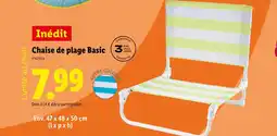 Lidl Inédit Chaise de plage Basic offre