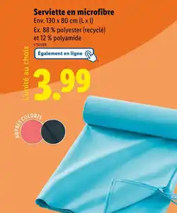 Lidl Serviette en microfibre offre