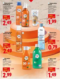 Lidl Cien Sun Spray ou brume solaire SPF 30 offre