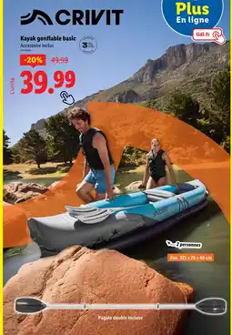Lidl Crivit Kayak gonflable basic offre