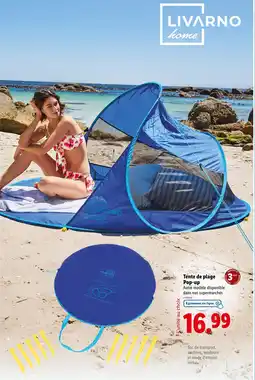 Lidl LIVARNO Tente de plage Pop-up offre