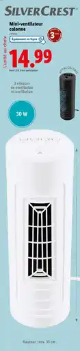 Lidl SilverCrest Mini-ventilateur colonne offre
