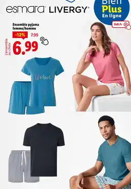 Lidl ESMARA / LIVERGY Ensemble pyjama femme/homme offre