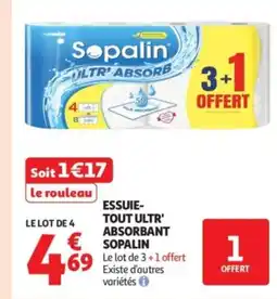 Auchan Supermarché SOPALIN Essuie tout ultr absorbant offre